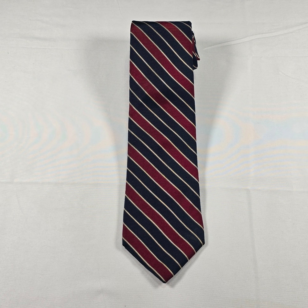 Count Dino‎ Italian Style Tie Navy Burgundy Stripe Men's Business Classic